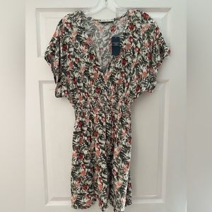 Short-Sleeve Smocked Waist Mini Dress